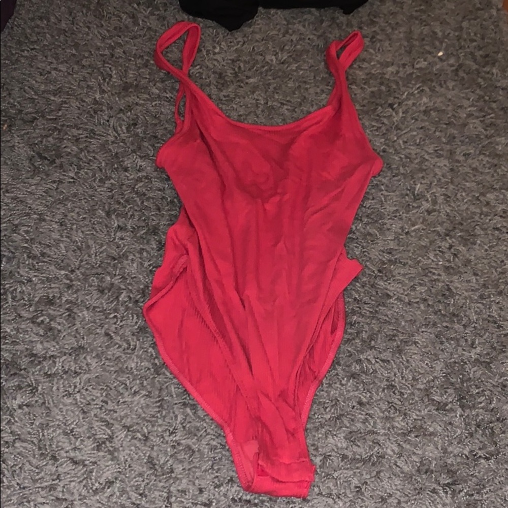 Red body suit